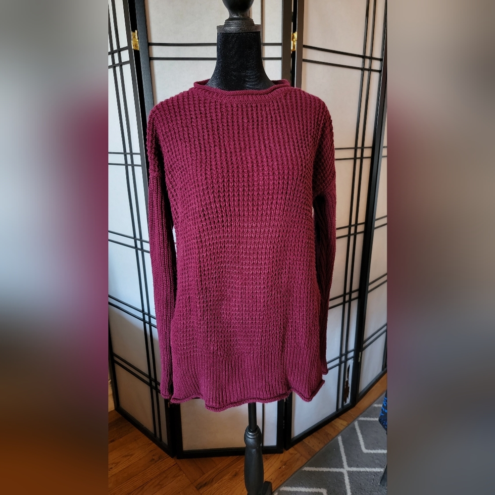 Hippie Rose Maroon Sweater Long Size Small